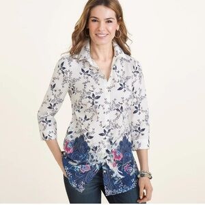 Chico's No-Iron Cotton Blend Jacobean Tunic XL (3)